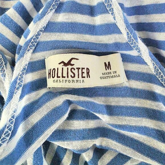 Hollister Blue White Striped Halter Tank Top M - Picture 5 of 6